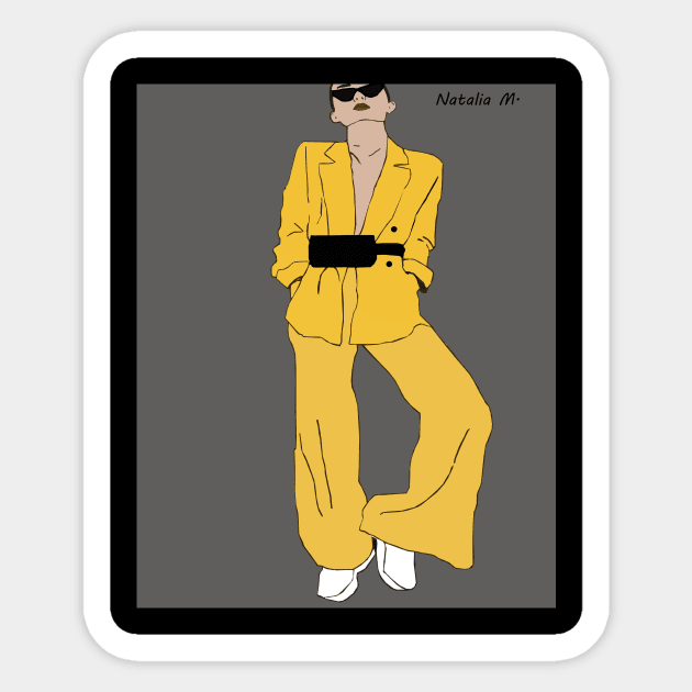 Yellow outfit Sticker by nataliavxm